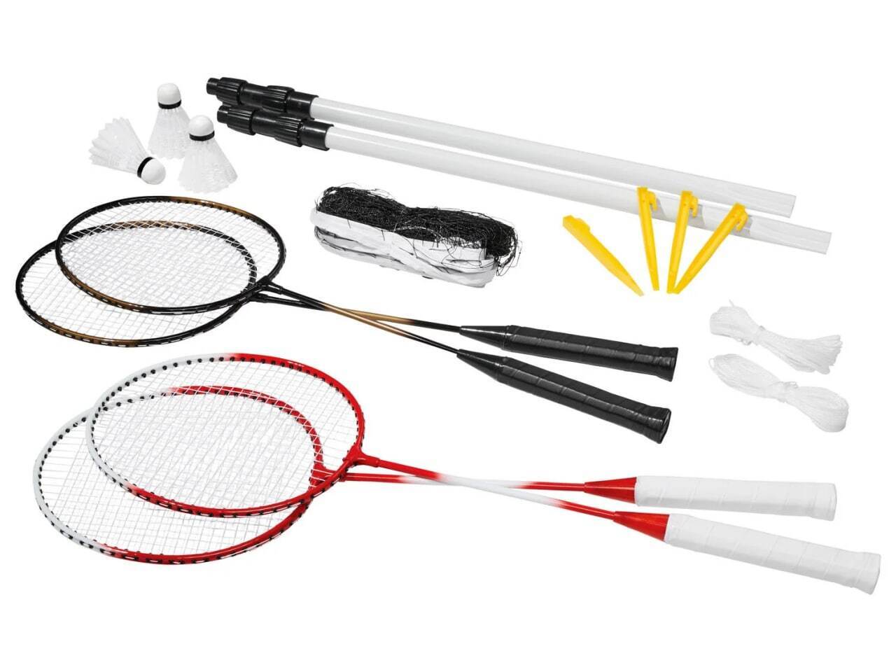 Crivit Badminton Complete Set for 4 Players Net 4 Rackets 3 Balls 6.2x0.6m NEW 