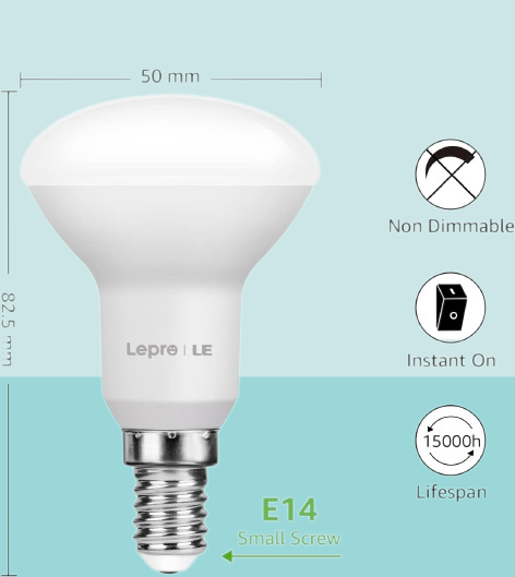 40W reflector lamp R50 120° beam angle energy saving lamp 5 pieces - NEW