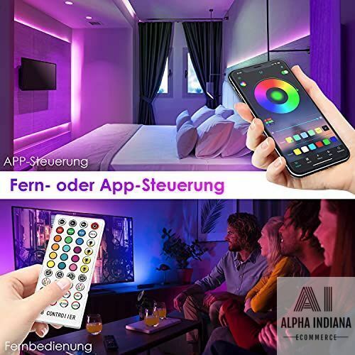30M RGB LED Strip 5050 – App & Fernbedienung – Musik-Sync & Timer Funktion