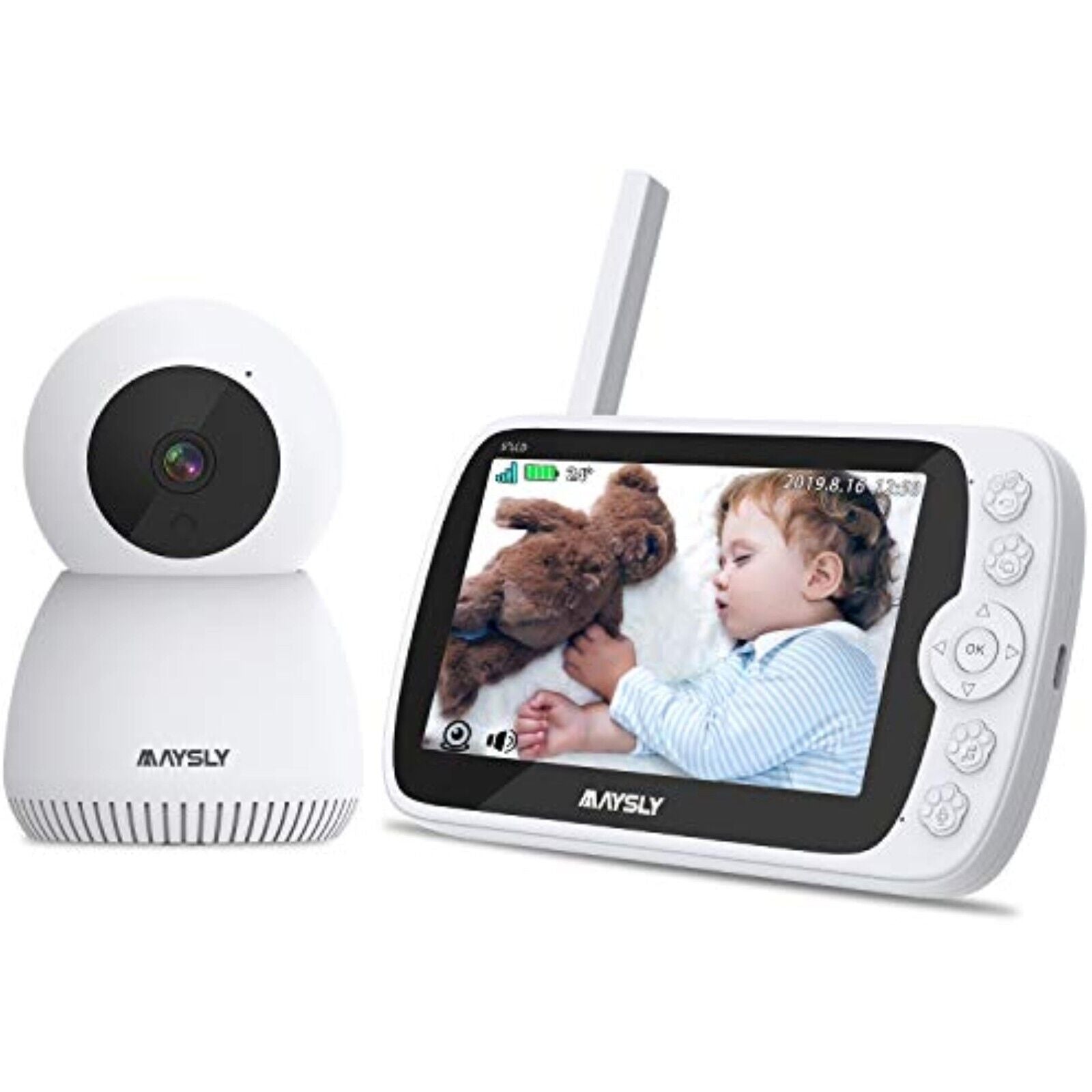 Video baby monitor with camera, 1080P video baby monitor with camera and audio, 5.0" TFT 
