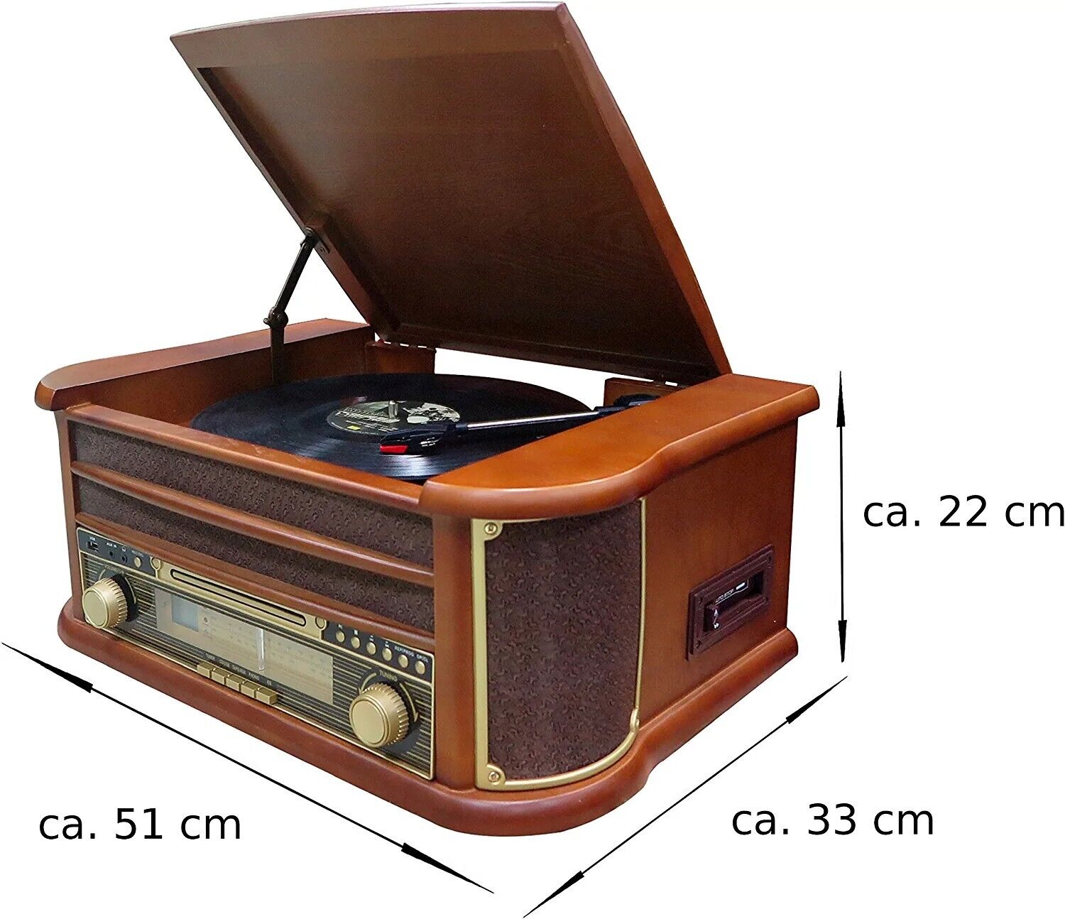 Retro record player record player player nostalgia wooden music system 