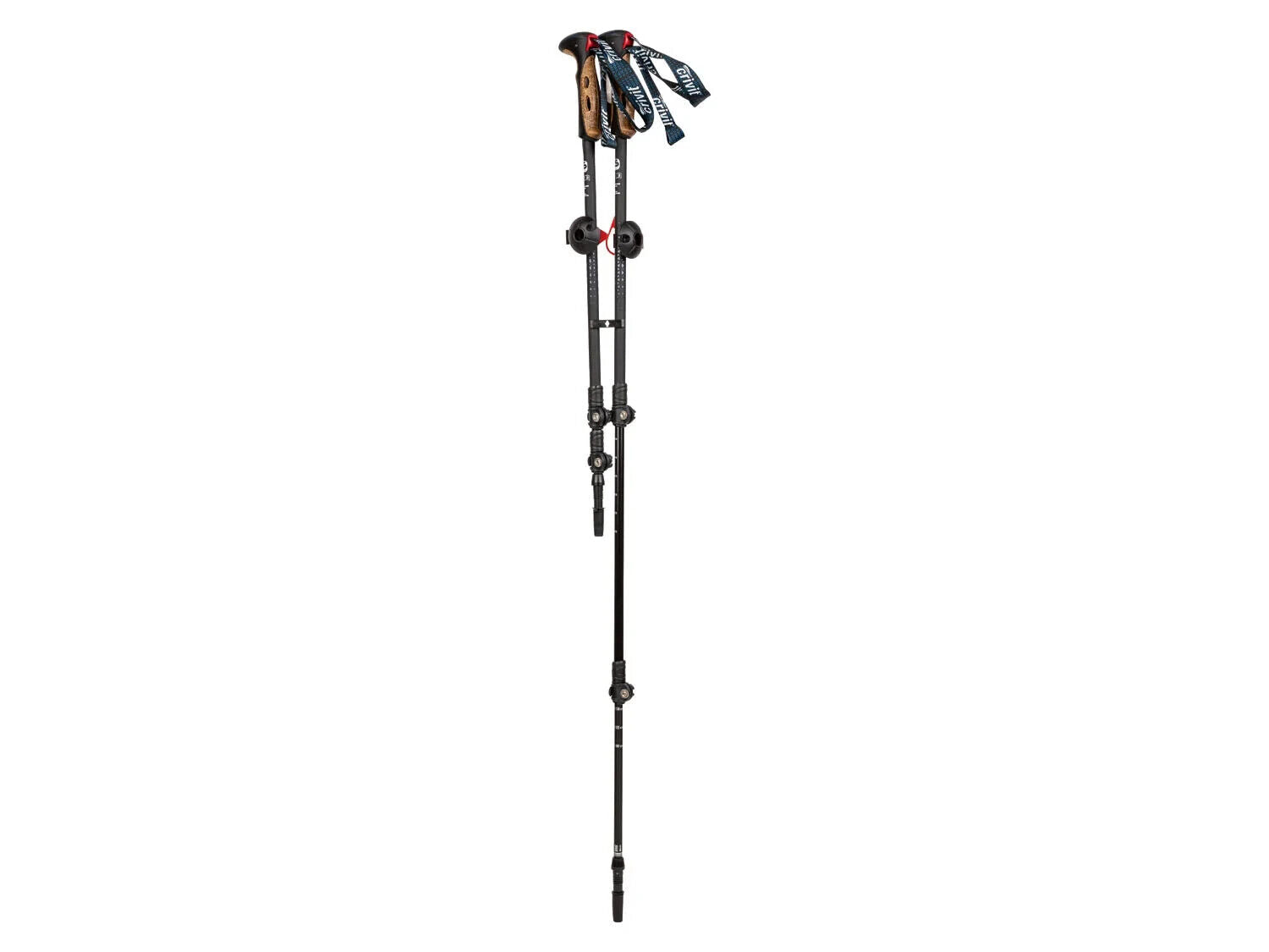 2x Nordic Walking Stöcke Teleskop 64-135 cm – Alu Antischock mit Korkgriff