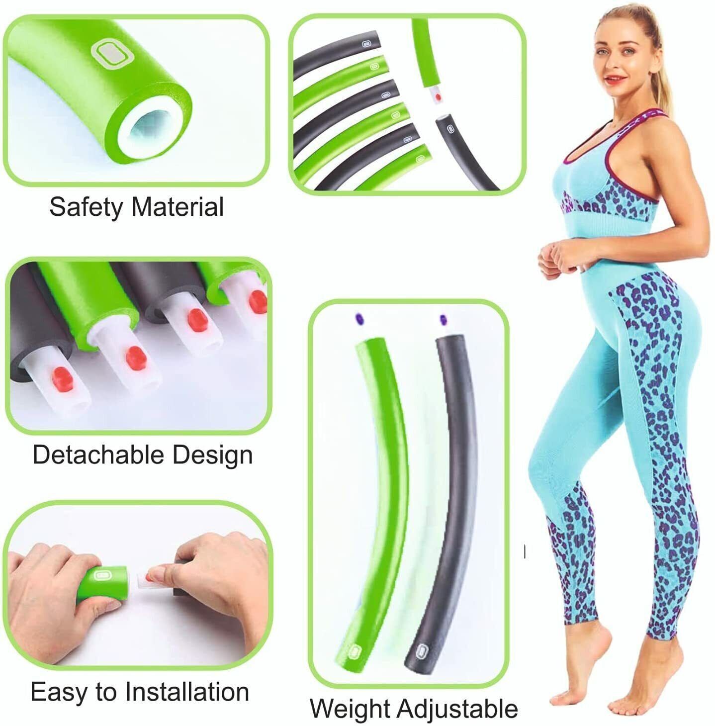 Hula Hoop, Springseil Reifen Bauchtrainer Fitness Schaumstoff 8-Teilig Massage