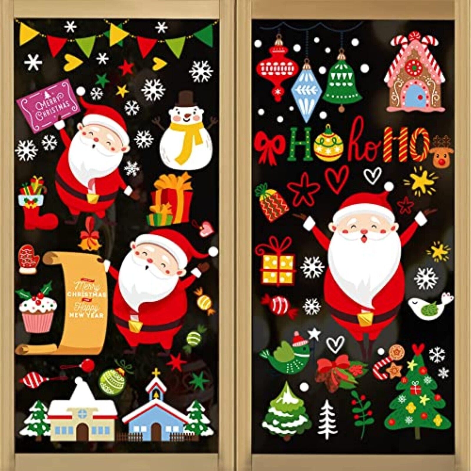 Window picture Christmas window sticker shop window decoration designs !!NEW!! 