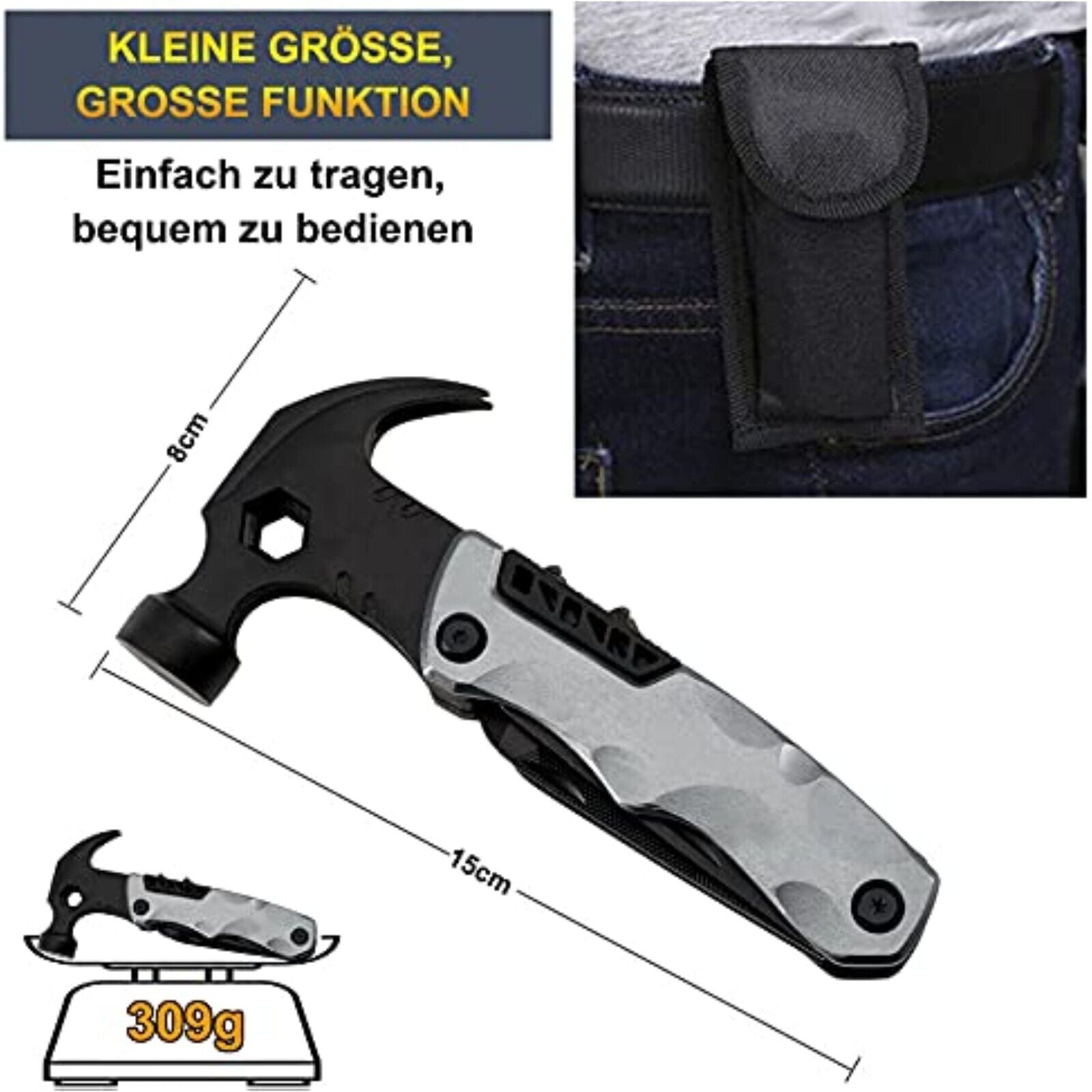 ORSIFOW Multifunktionswerkzeug Multitool Set 12 in 1 inklusive Geschenke Hammer