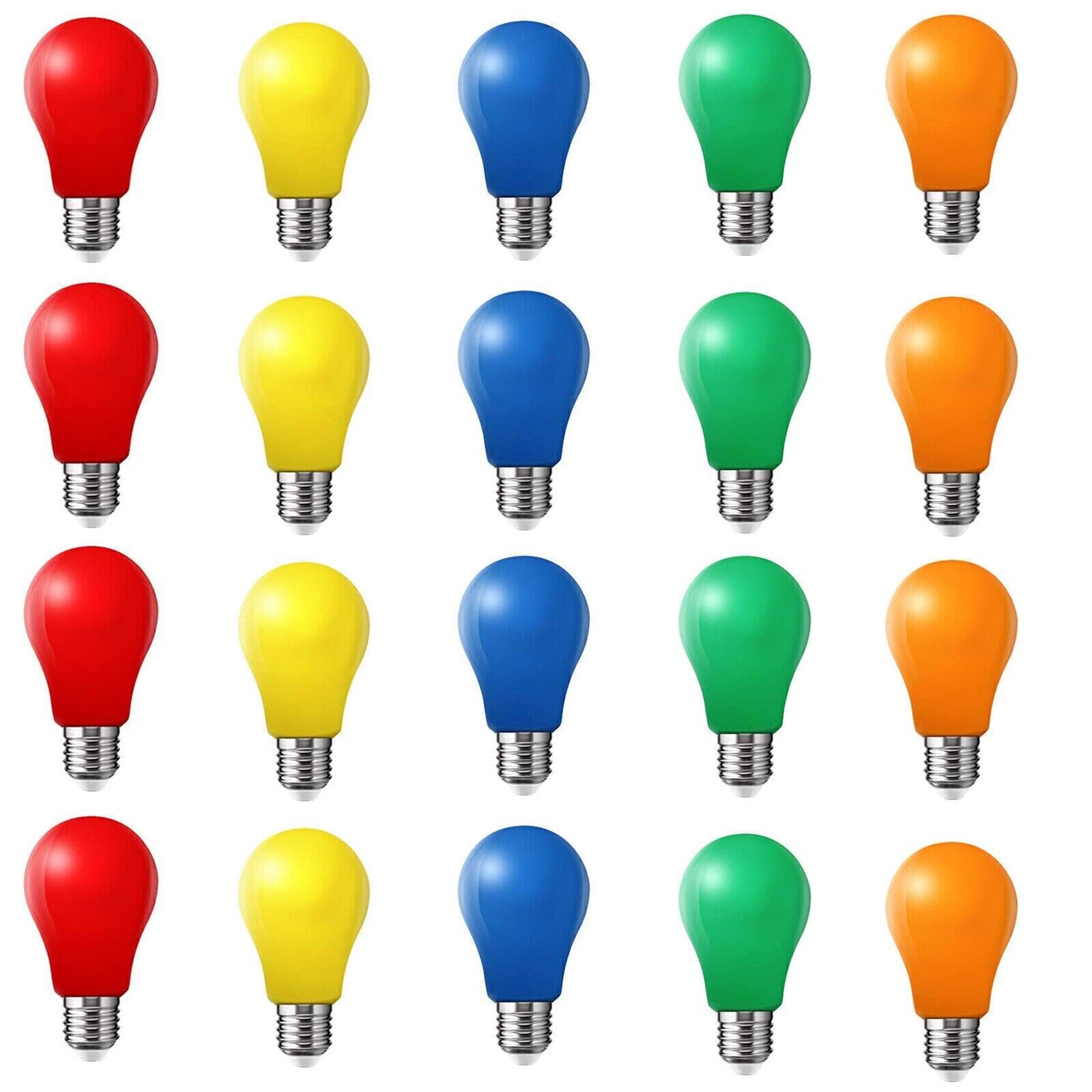 10x farbige LED Leuchtmittel Birnenform 3W E27 gemischt farbige Glühbirnen