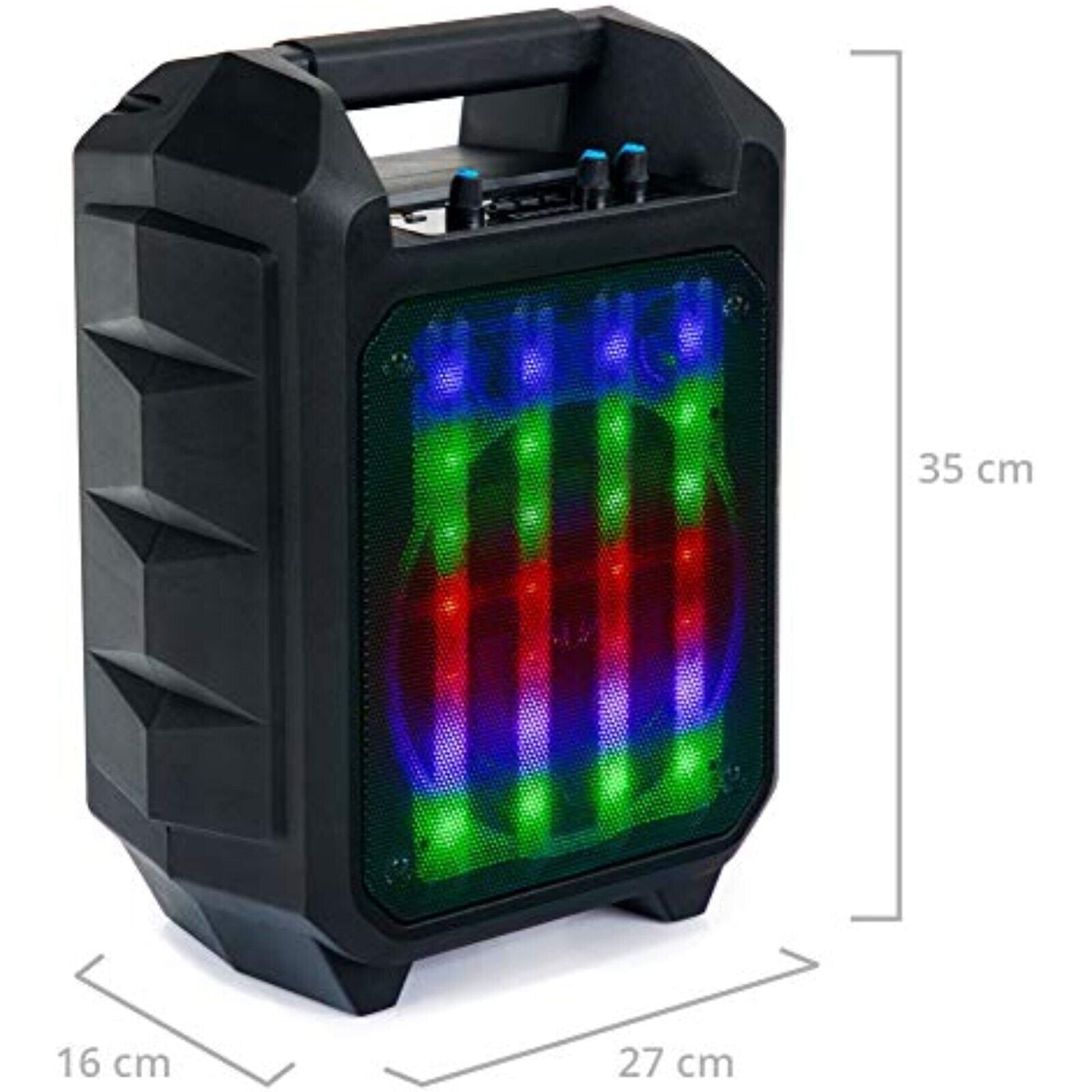 LED Outdoor Party Bluetooth Lautsprecher Radio Box USB SD AUX MP3 Mikrofon Akku