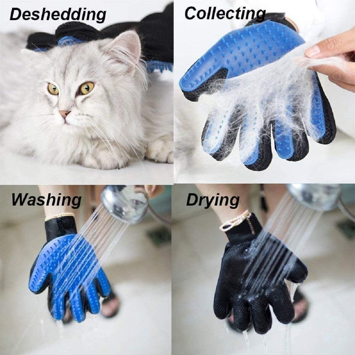Grooming Gloves Fur Gloves Hair Removal Dog Cat Brush 