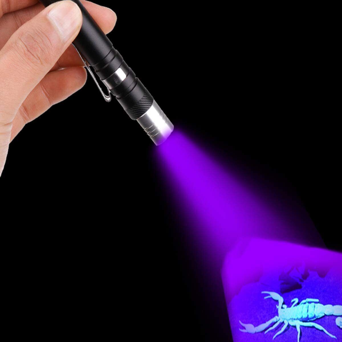 Mini UV Flashlight LED Lamp 395nm Blacklight Amber Blacklight Handheld Lamp 