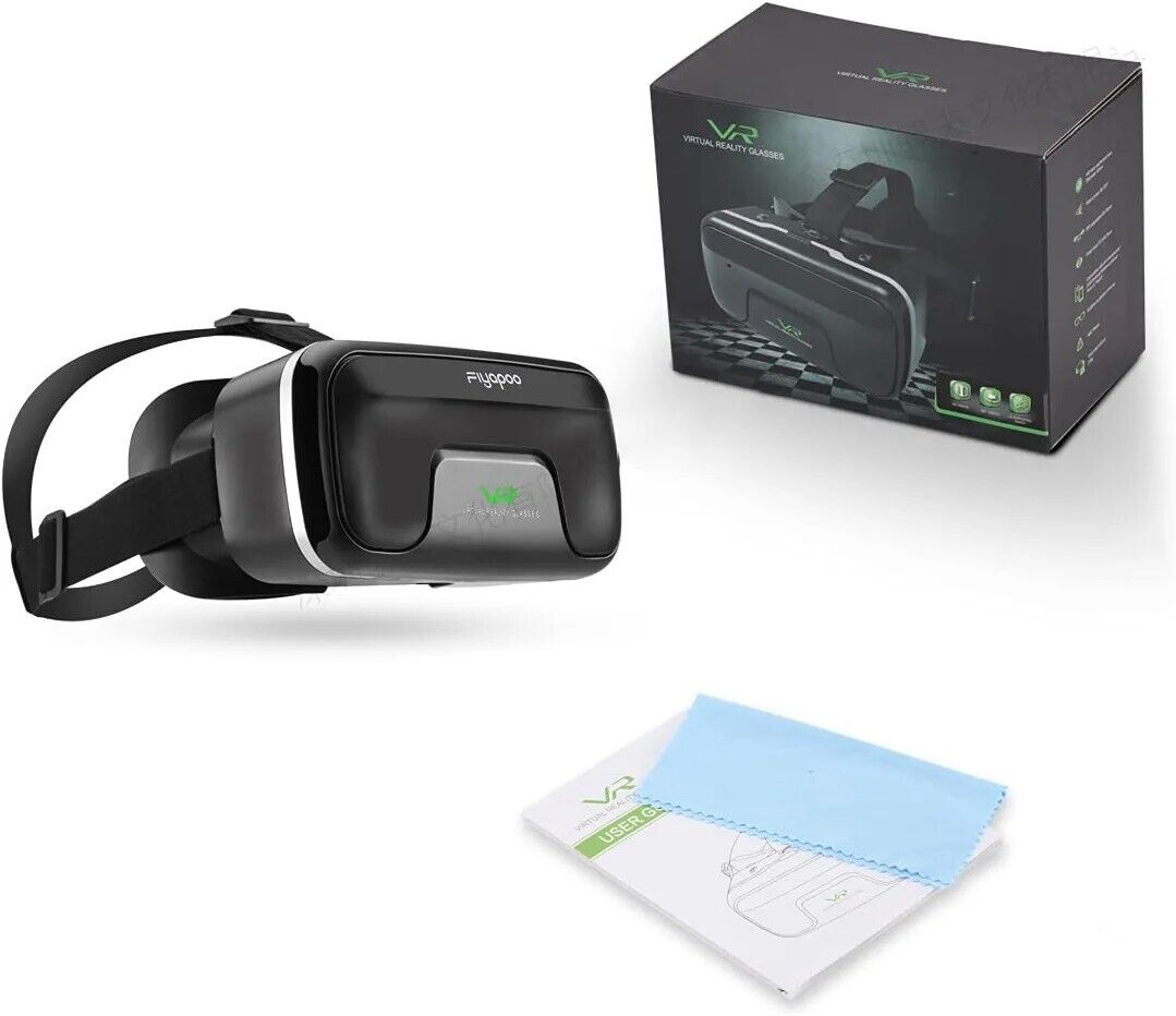 VR Brille 3D für Smartphone & PC – Leichtes VR Headset mit Linsen-/Pupillen-Distanzregler, abnehmbarem Komfortpolster, kompatibel mit Android & iOS