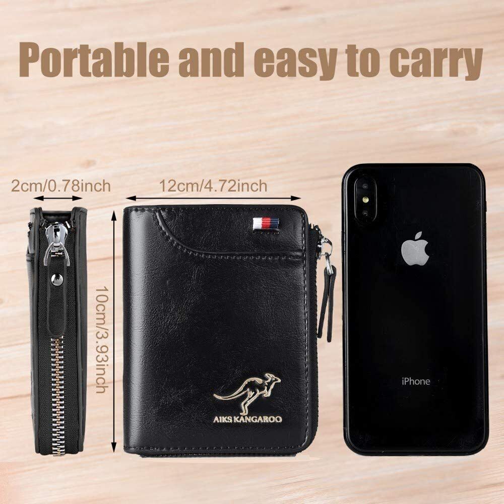 Men's wallet, RFID blocking slim flip wallets, credit card holder 
