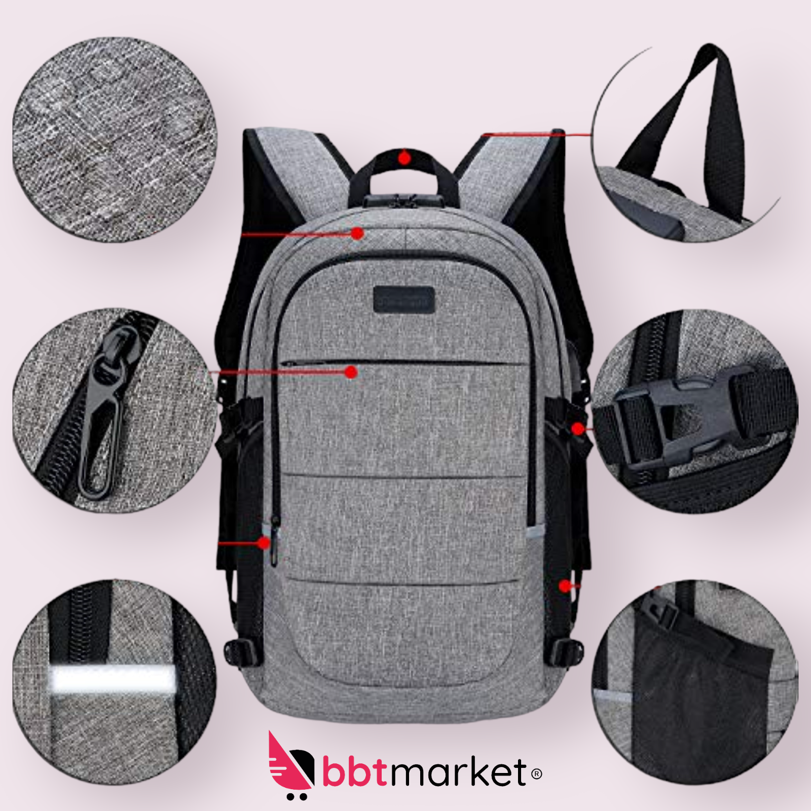 Men Women Laptop Backpack Waterproof Work School Backpack Anti-theft 