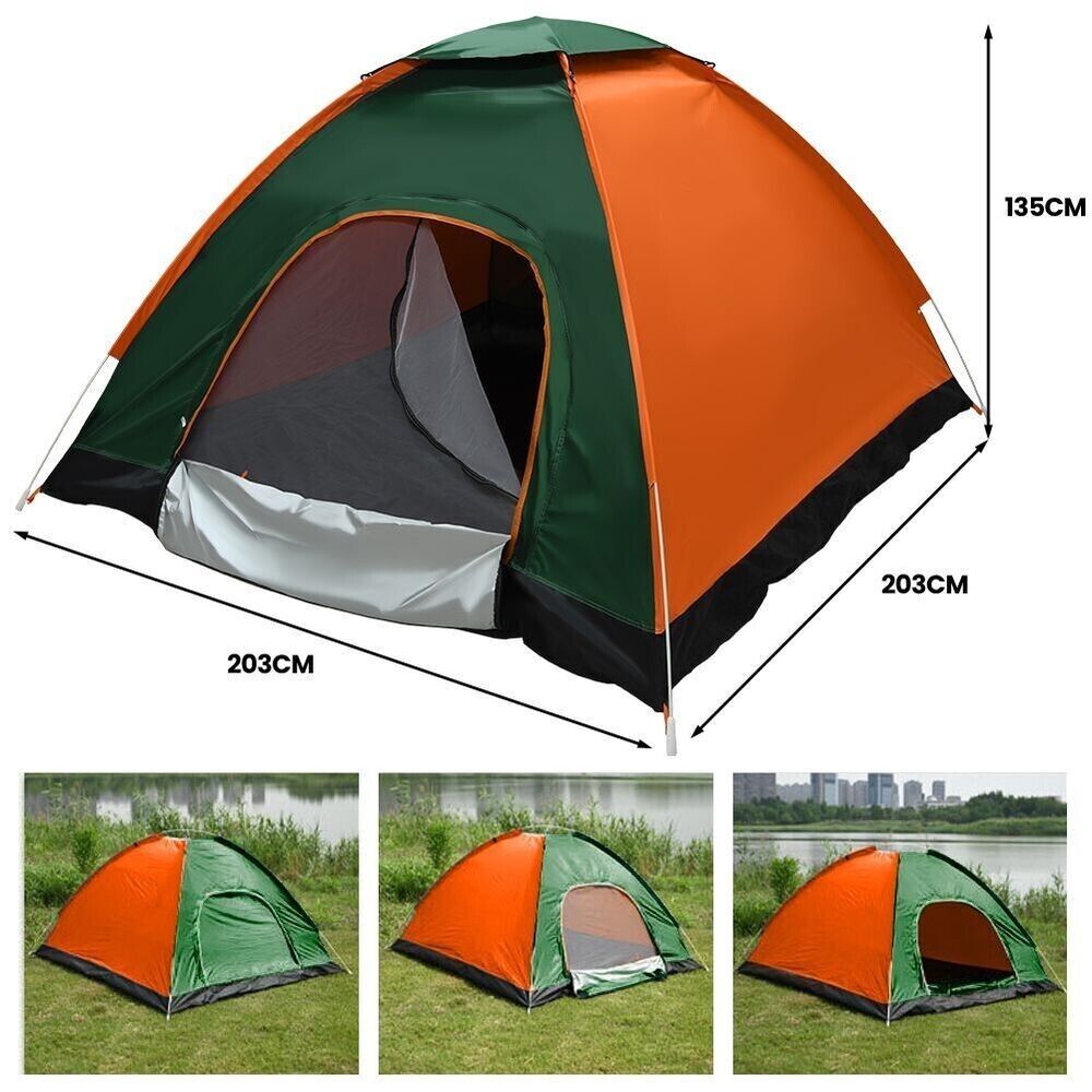 Camping tent 3-4 people pop up dome camping tent, easy to set up throw tent 