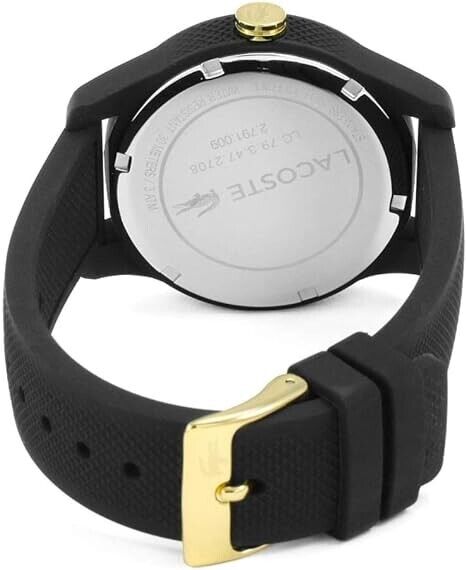 Lacoste Analog Quarzuhr für Damen mit Schwarzes Silikonarmband - NEU