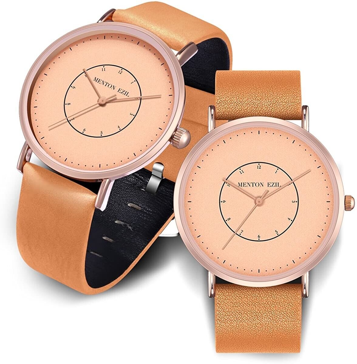 2 pieces - Classic wristwatch couple watches for women and men 3 ATM water di
