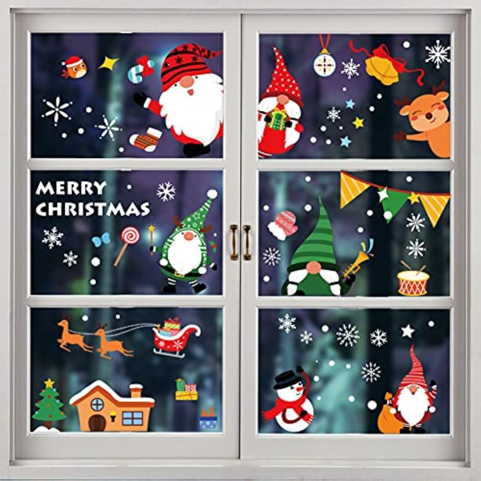 New Year 10 pieces snowflake window decoration Christmas window stickers decoration 