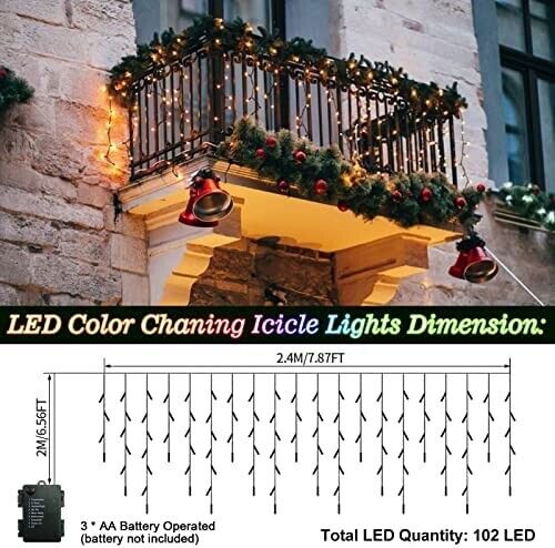 Batterie Betrieben Band 3M 102 LED Stripe Mehrfarbige Licht Band Wasserdicht