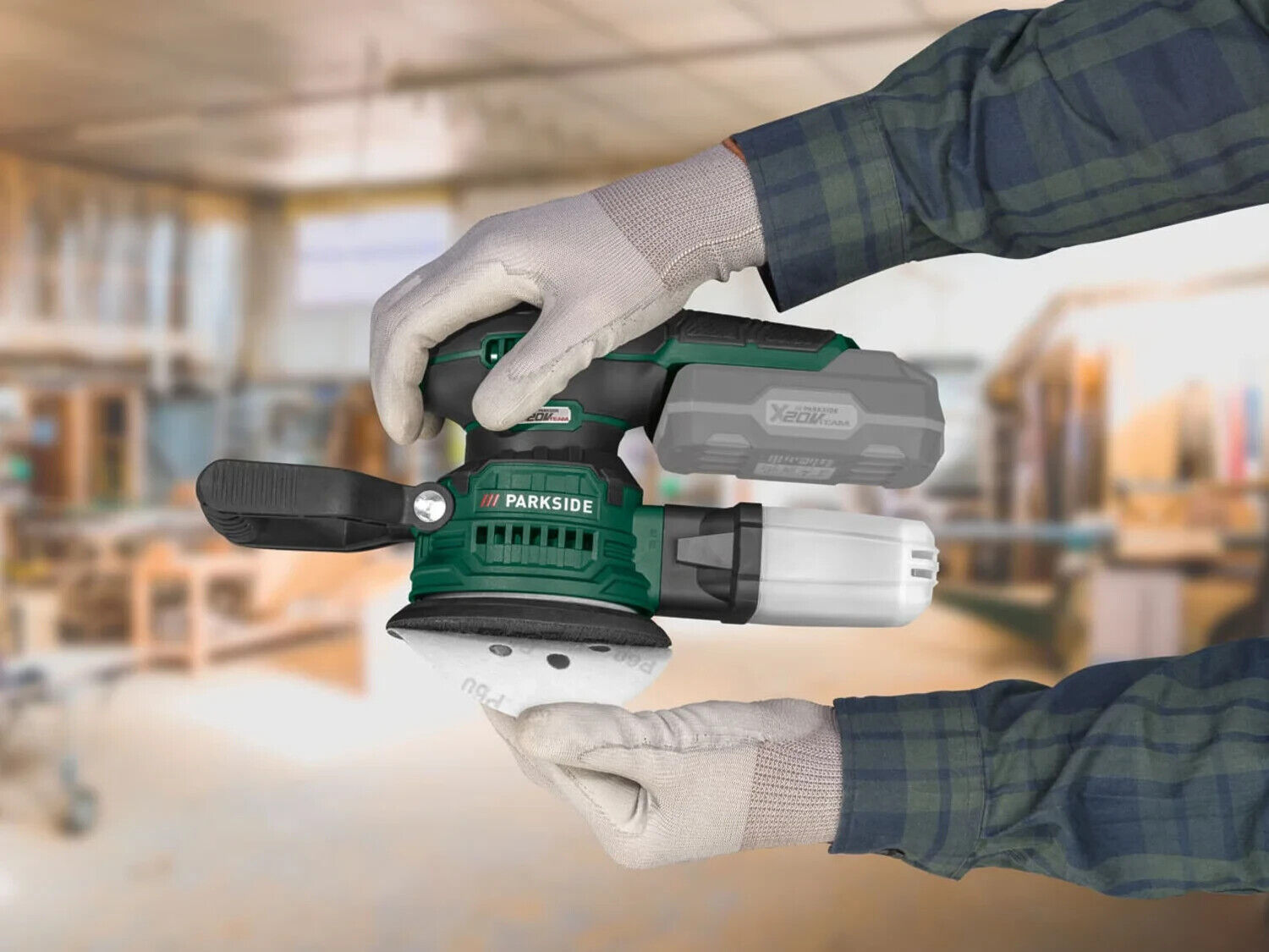 PARKSIDE 20V Akku Exzenterschleifer PAEXS 20-Li B2 – Ø125 mm Schleifteller, Staubfangbox, Drehzahlregelung – Ohne Akku und Ladegerät