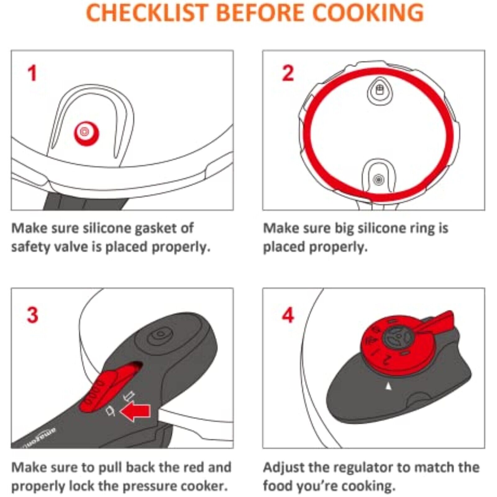 Stainless steel pressure cooker - with steamer, suitable for induction - 6 liters 