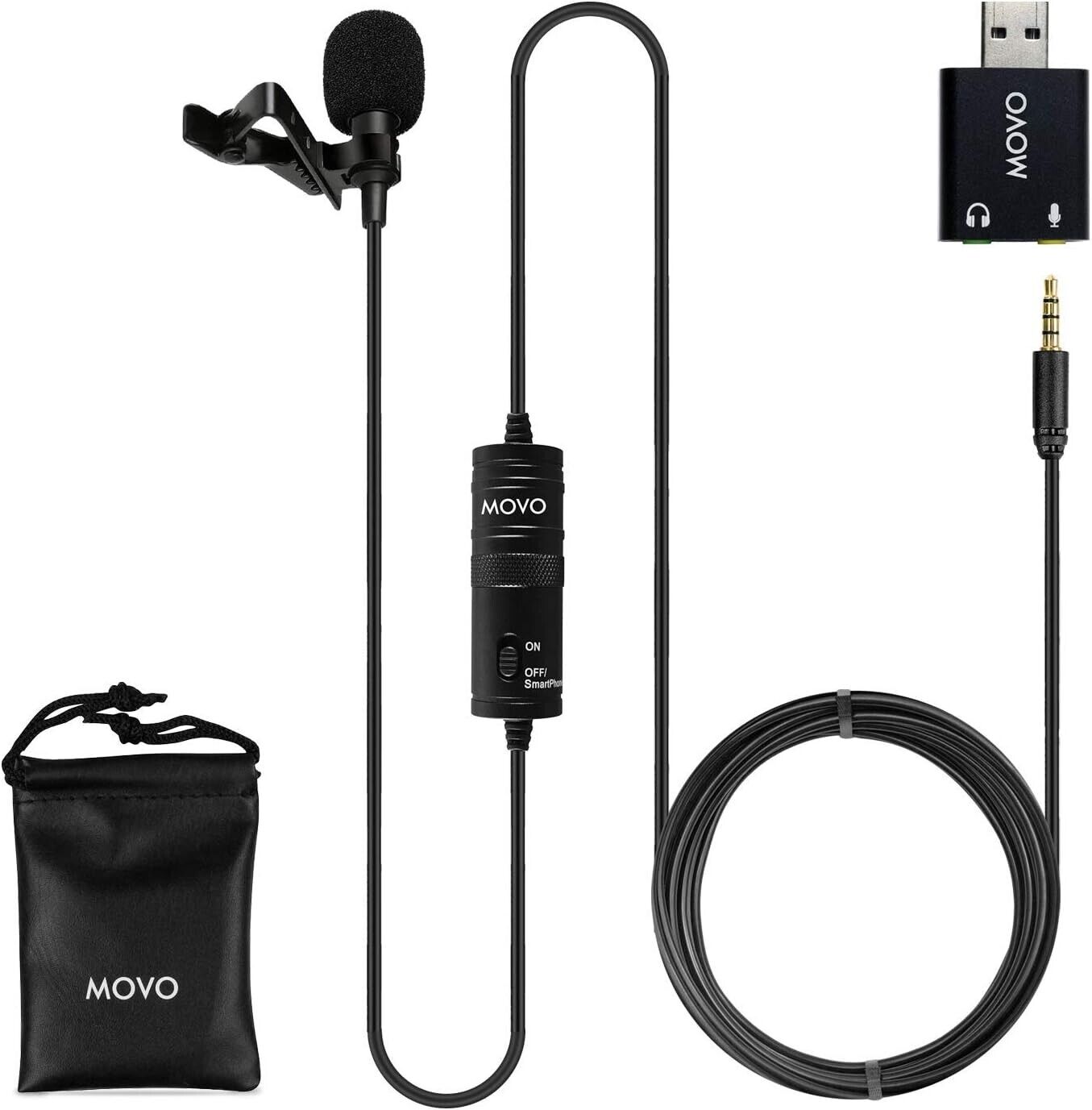 Professionelles Lavalier Mikrofon USB,Kondensator Ansteckmikrofon mit Soundkarte