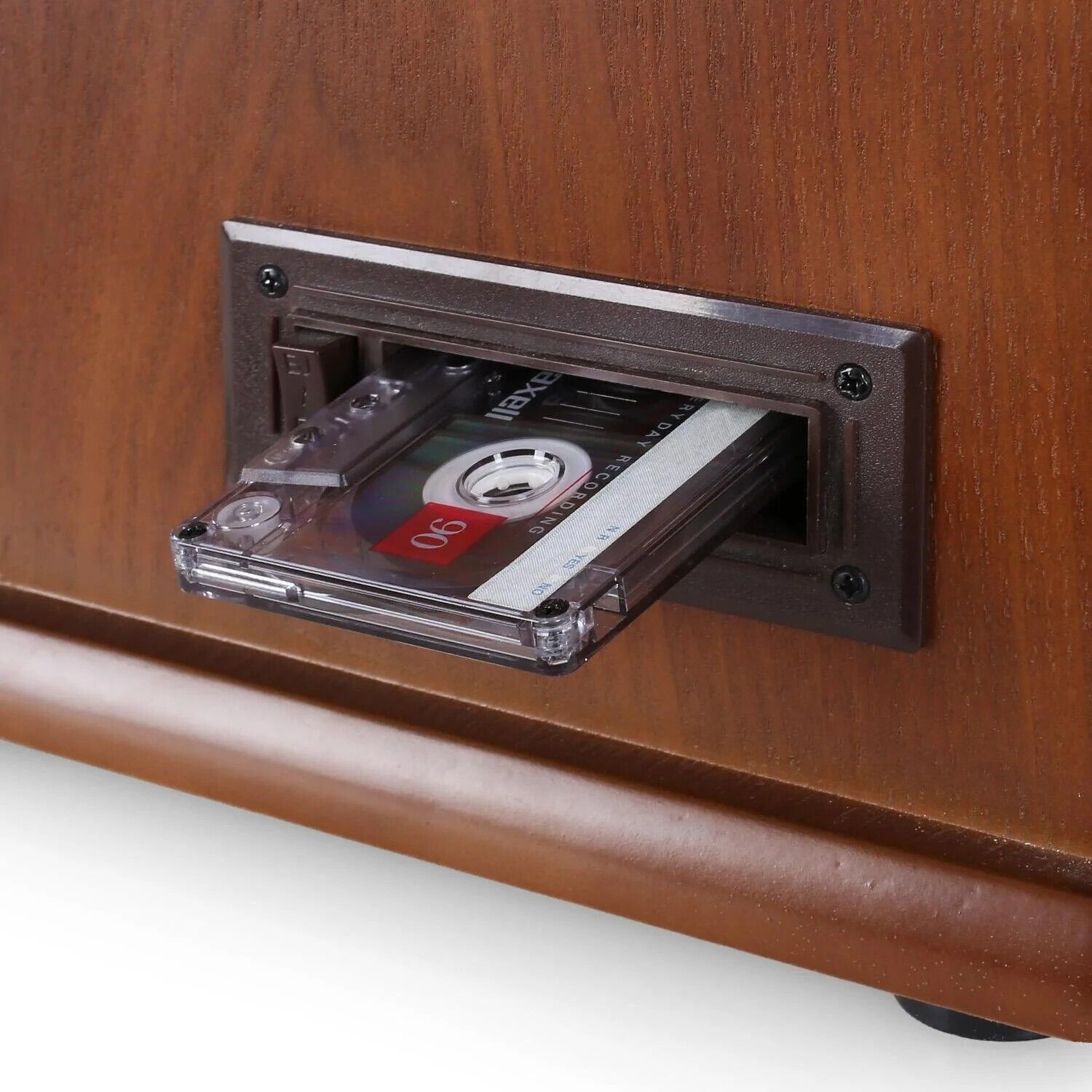 Nostalgie Holz Musikanlage – Retro Stereoanlage mit Plattenspieler, CD-Player, USB, Radio & Bluetooth