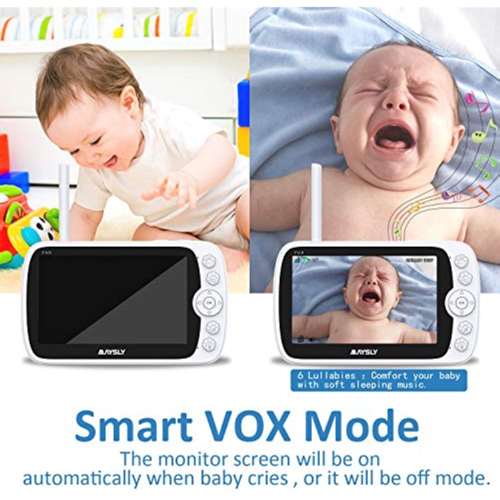 Video baby monitor with camera, 1080P video baby monitor with camera and audio, 5.0" TFT 