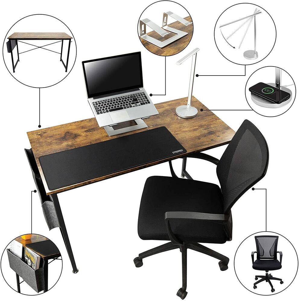 STRMD Smart Desk, Cherry, Gaming PC Table, Office Table, Office Chair