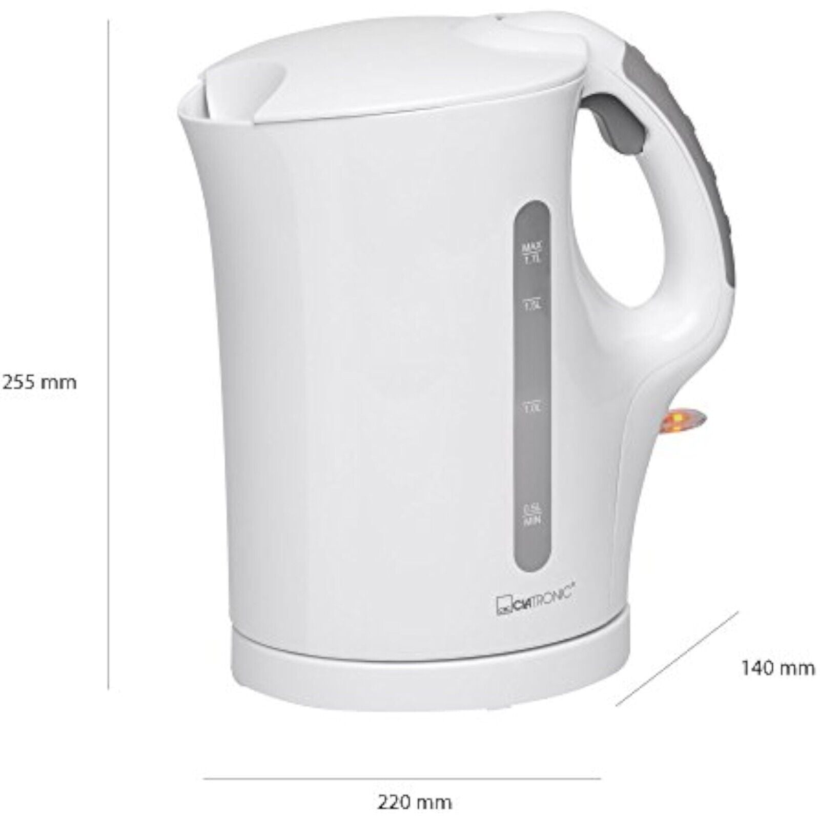 Clatronic Wasserkocher 1,5 Liter – Edelstahl Kettle mit Einhandbedienung & Überhitzungsschutz