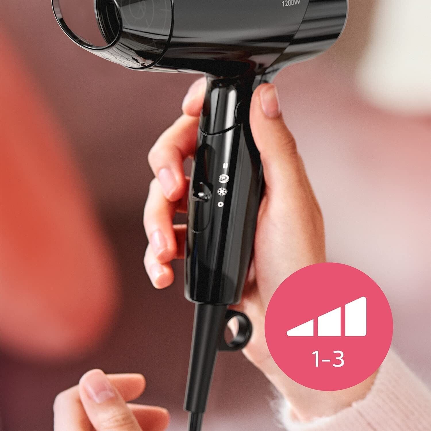 Philips Series BHC010 1200w Hairdryer EssentialCare Travel Hairdryer Foldable 