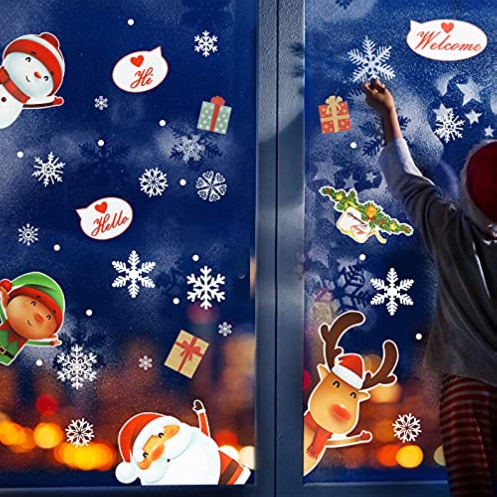 103 Snowflake Window Decoration Christmas Window Stickers Window Pictures 
