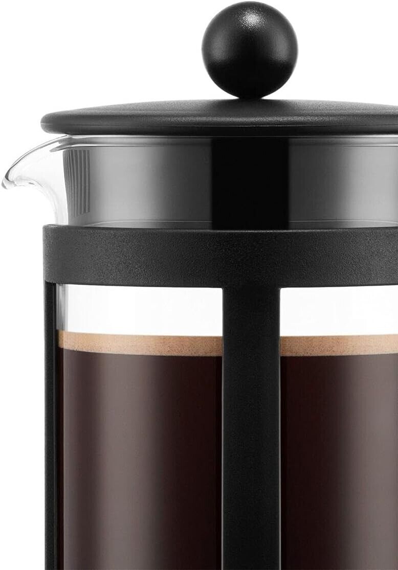 Bodum Kenya Kaffeebereiter 350ml – French Press für 3 Tassen aus Borosilikatglas & Edelstahl