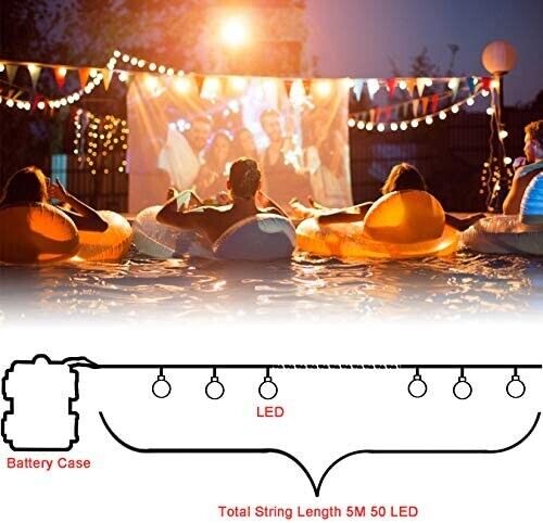 5M Weihnachtslicht 30LED Lichterkette Kugel Beleuchtung Garten Party Innen Außen