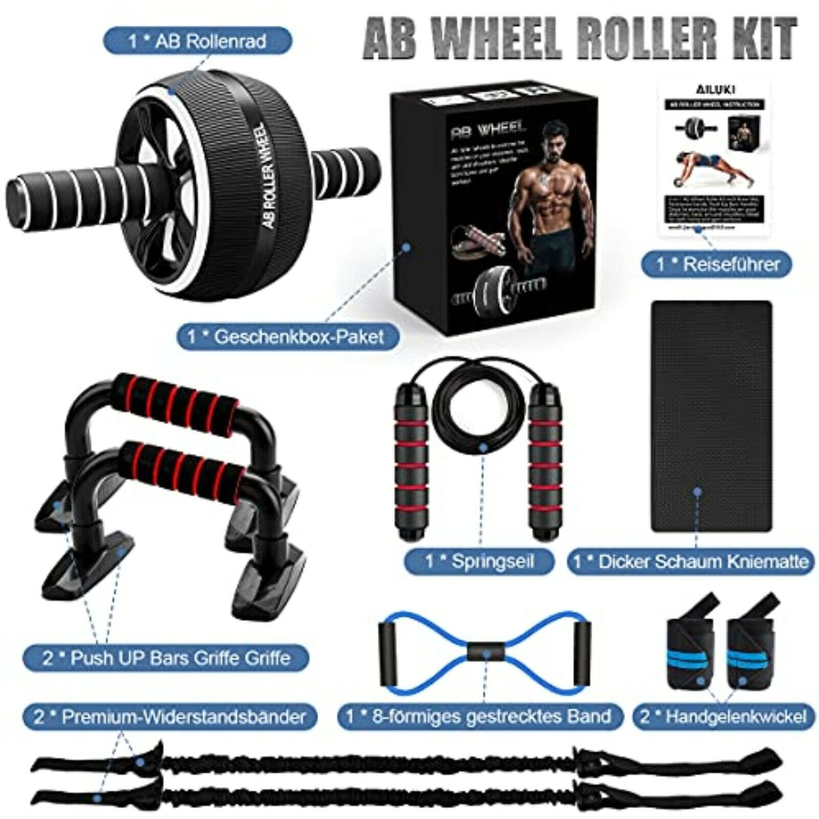 NEW abdominal muscle trainer abdominal roller abdominal trainer skipping rope abdominal muscle 