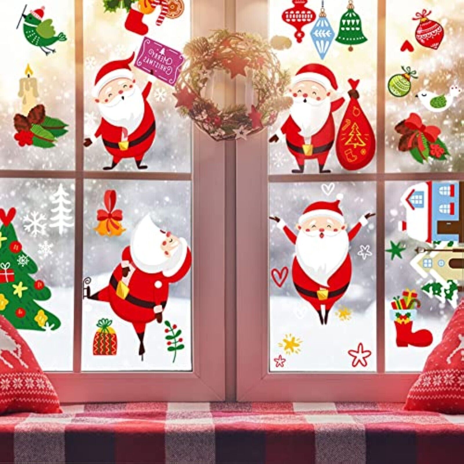Window picture Christmas window sticker shop window decoration designs !!NEW!! 