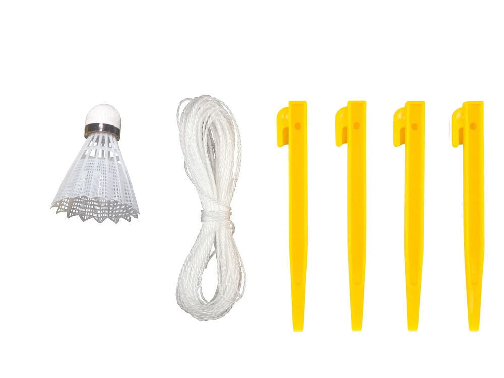 Crivit Badminton Complete Set for 4 Players Net 4 Rackets 3 Balls 6.2x0.6m NEW 