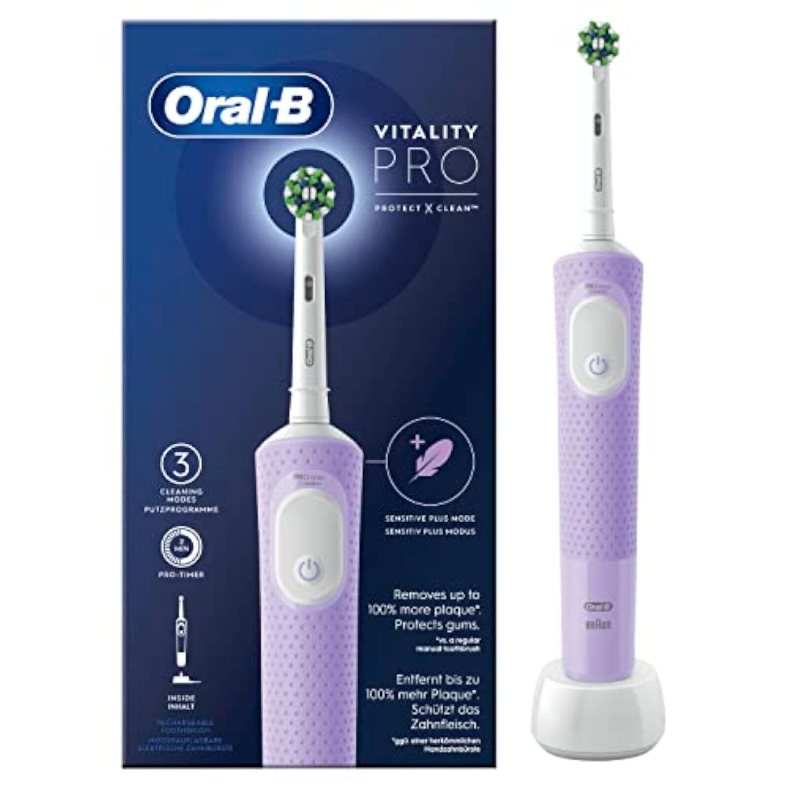 Oral-B Electric Toothbrush Vitality Pro Box Lilac Violet Toothbrush Technology 