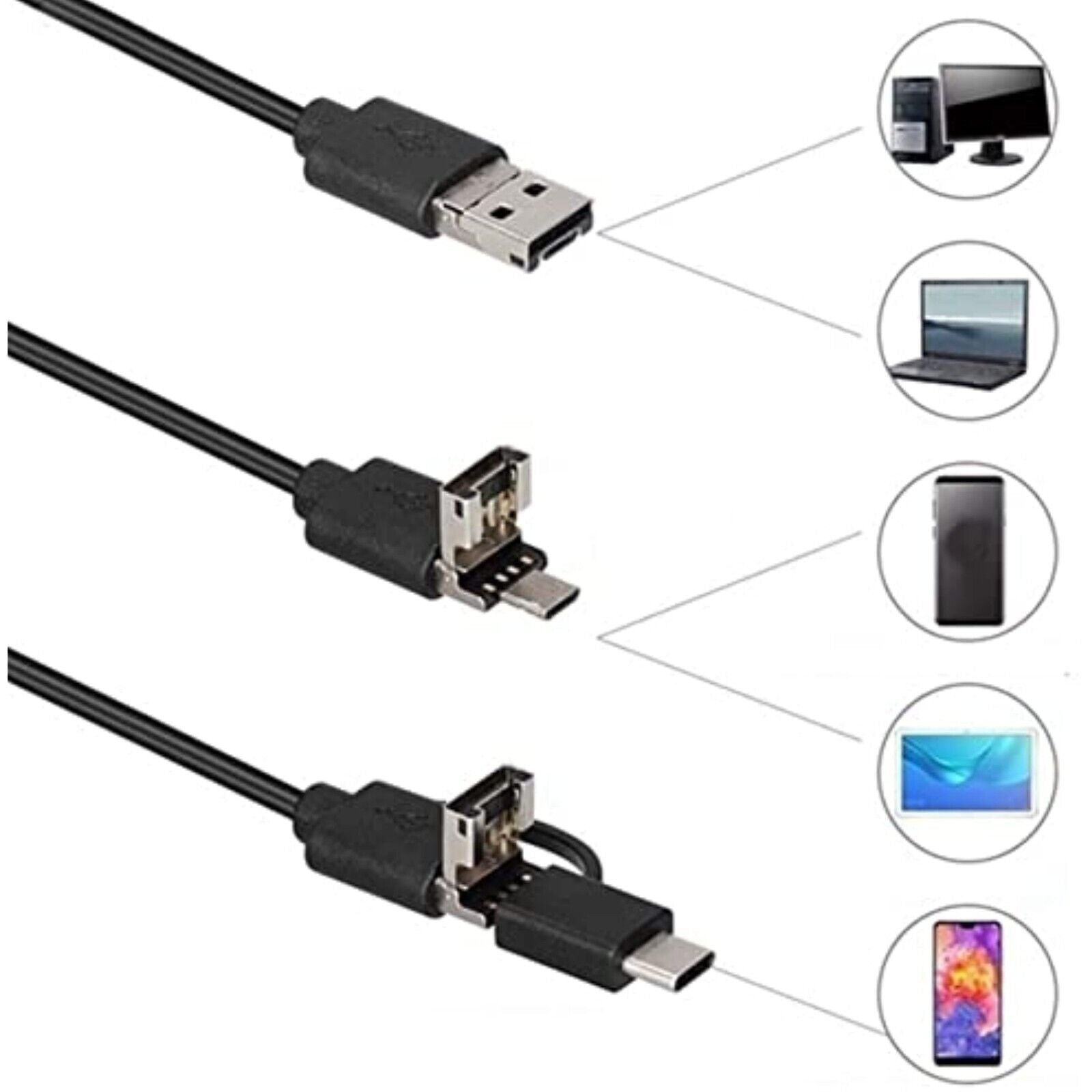 1M USB LED Endoskop Wasserdicht Endoscope Inspektion Kamera Für Android PC NEU