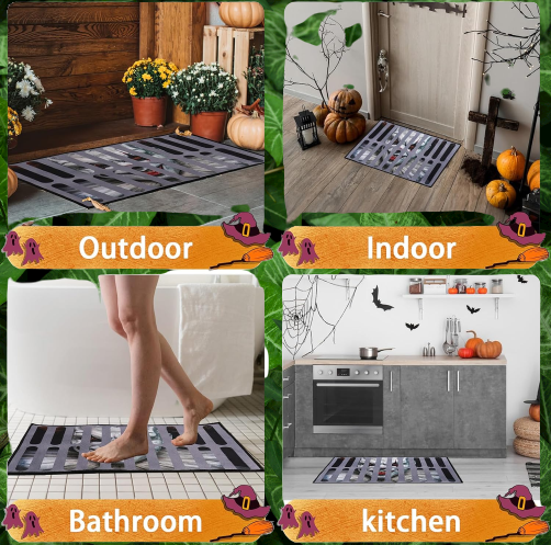 Halloween Funny Horror Doormat，3D Halloween Doormat, Waterproof-NEW