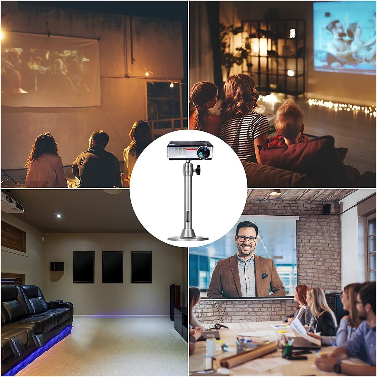 Projector 2 pieces ceiling mount 360° extendable wall mount projector 