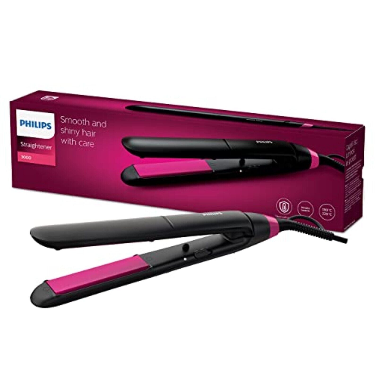 Philips Hair Straightener ThermoProtect Keratin and Ceramic Plates Straightener new