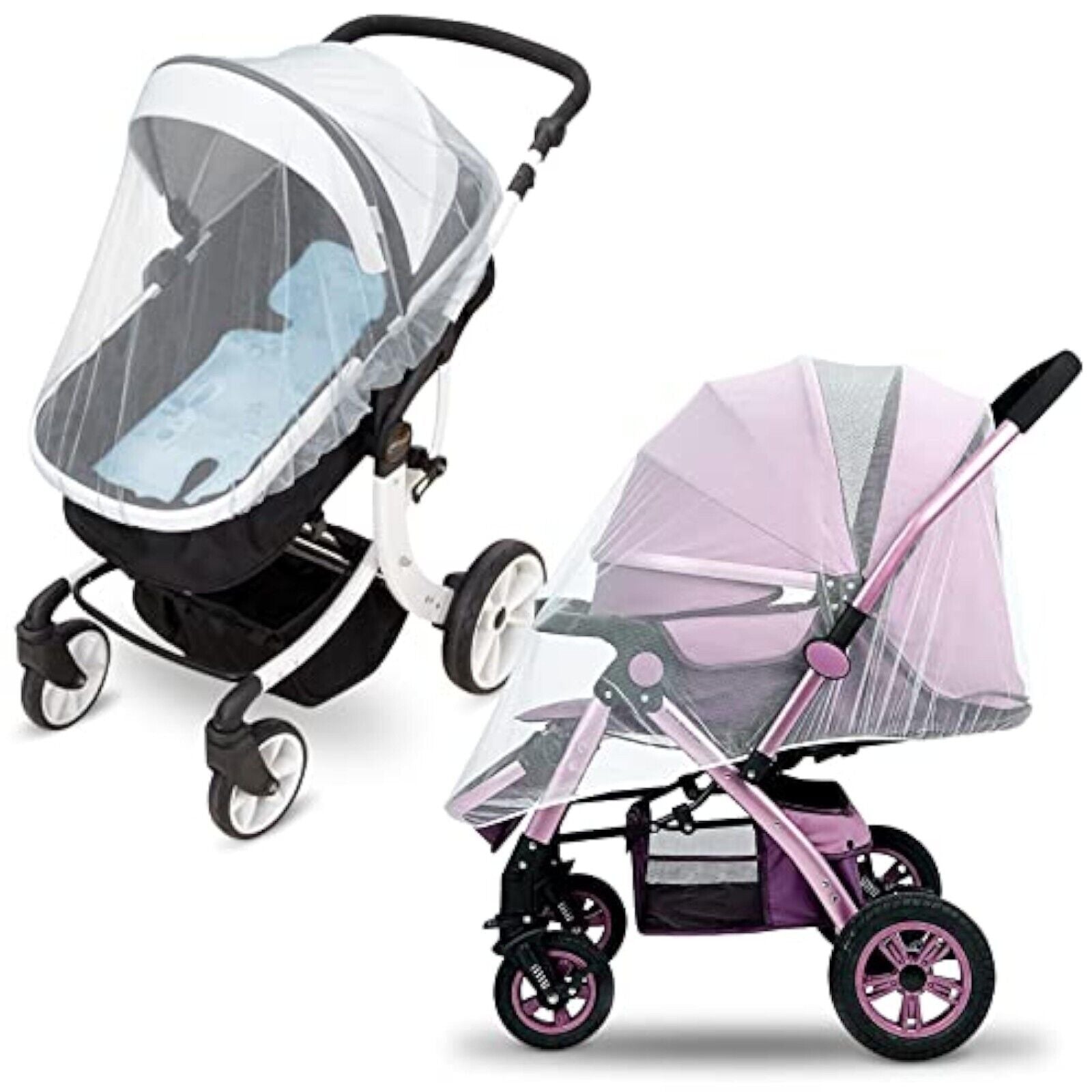 2x Universal Moskitonetz für Kinderwagen Buggy Insektenschutz Mückennetz Fliegen    X001qcae4v