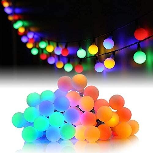 5M Weihnachtslicht 30LED Lichterkette Kugel Beleuchtung Garten Party Innen Außen