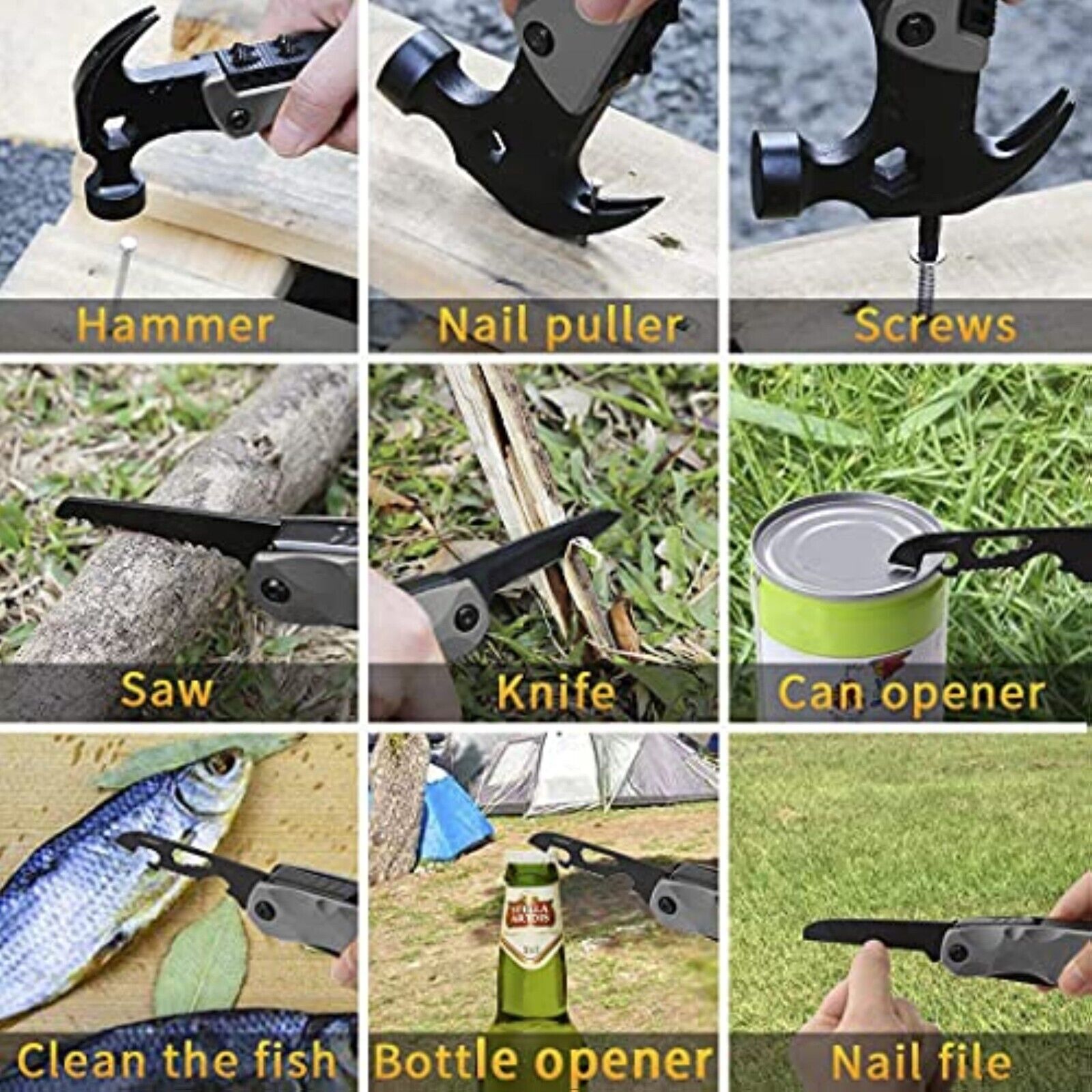 ORSIFOW Multifunktionswerkzeug Multitool Set 12 in 1 inklusive Geschenke Hammer