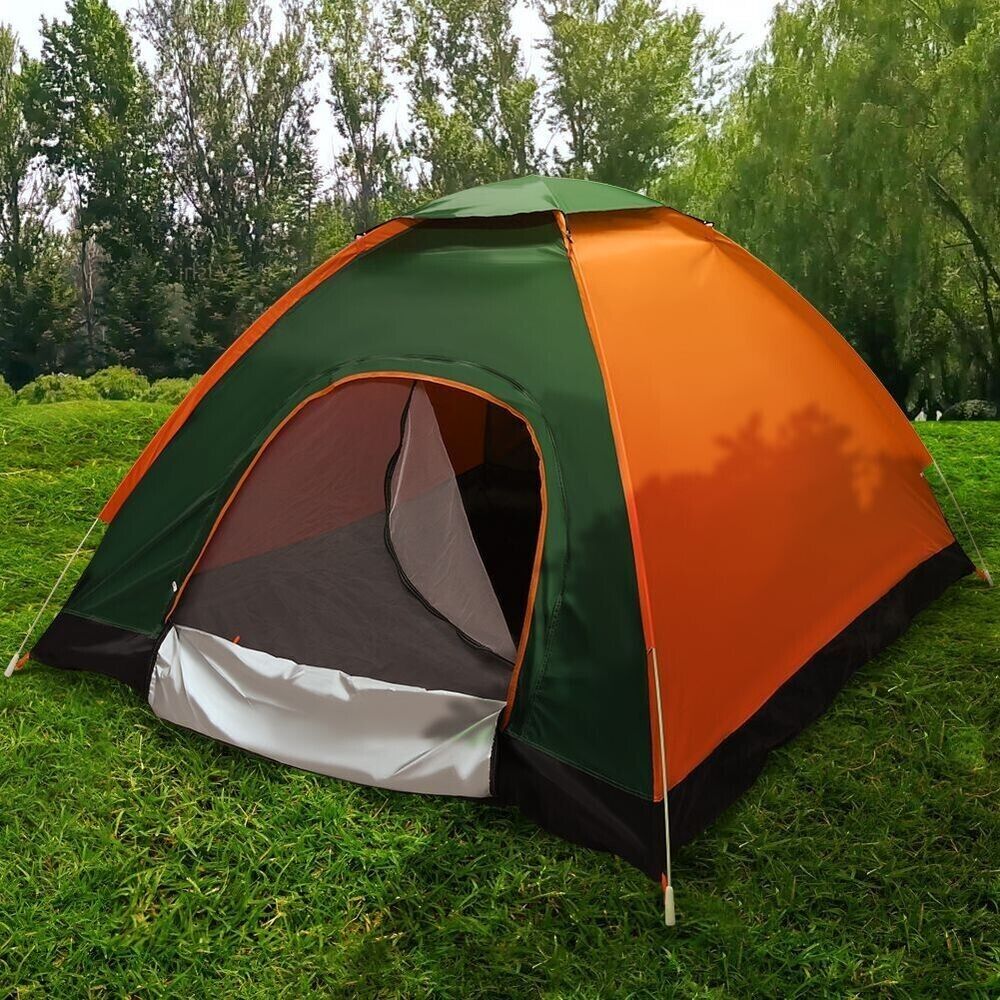 Camping tent 3-4 people pop up dome camping tent, easy to set up throw tent 