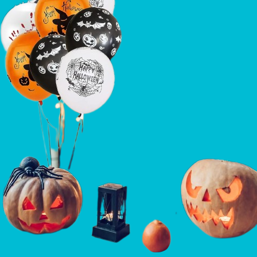 Halloween Luftballons Set 48 Stück – Latex Deko mit Kürbis, Geist & Totenkopf