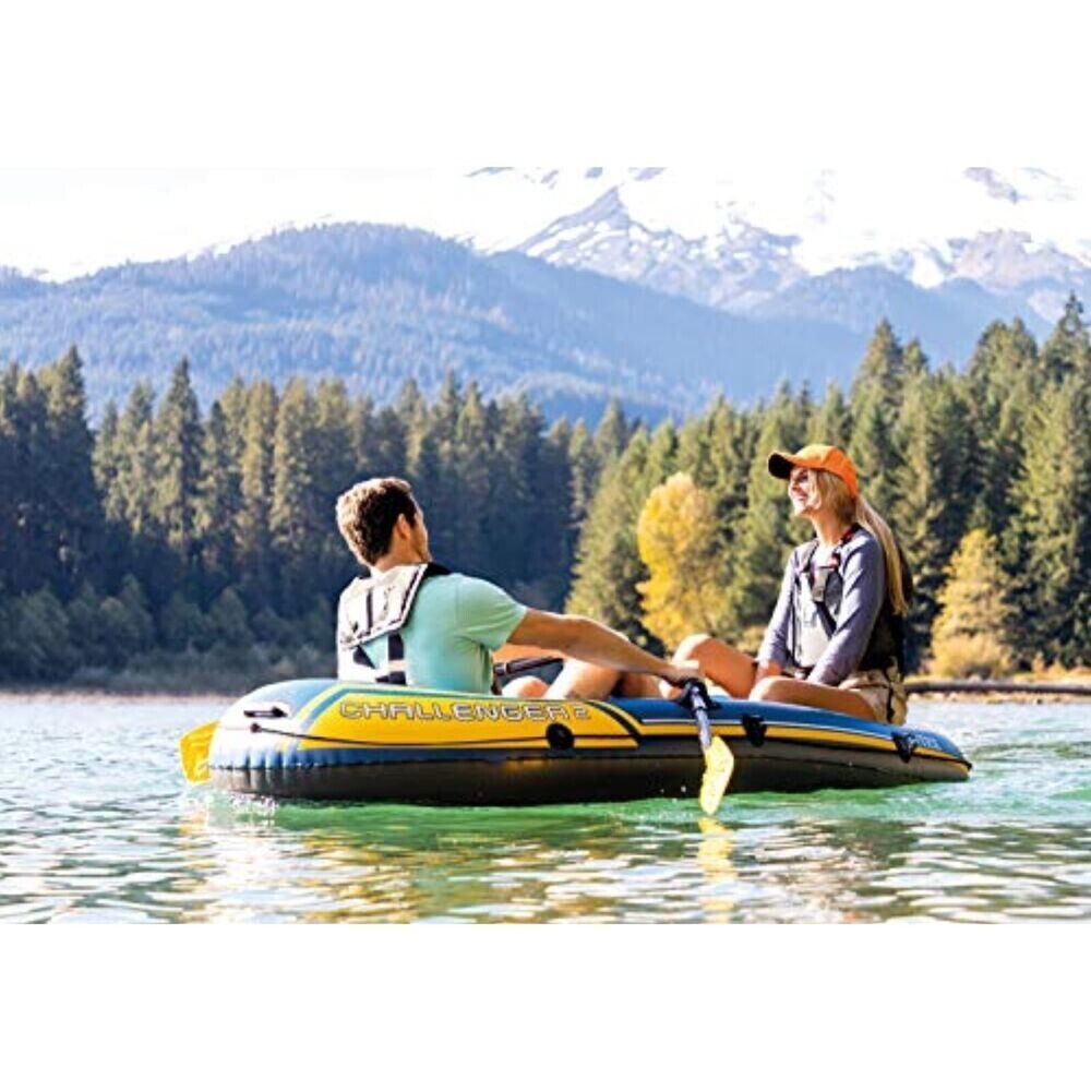 Intex Challenger inflatable boat 3 set paddles people pump fishing boat 