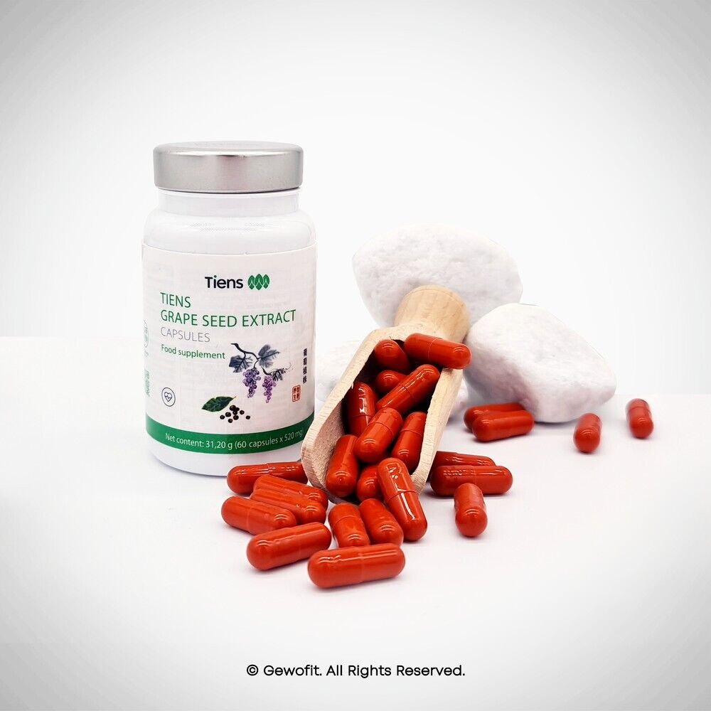 Tiens Grape Seed Extract Vitamin C - 60 Capsules - GRAPE SEED EXTRACT FOOD 