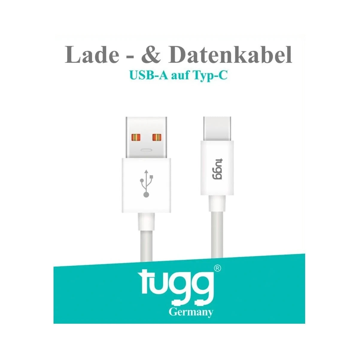 TUGG USB-A auf USB-C Ladekabel 1m Datenkabel 3A Schnellladekabel 480Mbit/s