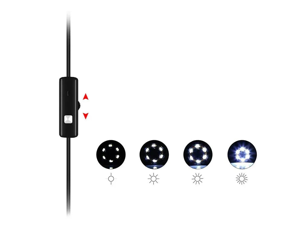 USB Endoskopkamera 5 m mit 5,5 mm Kamerakopf – LED Inspektionskamera IP67 für Android OTG & Windows PC