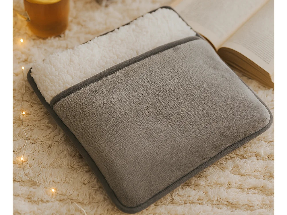USB Heizkissen Fußwärmer 28x29cm 5W Grau Wärmematte Heizmatte Körper
